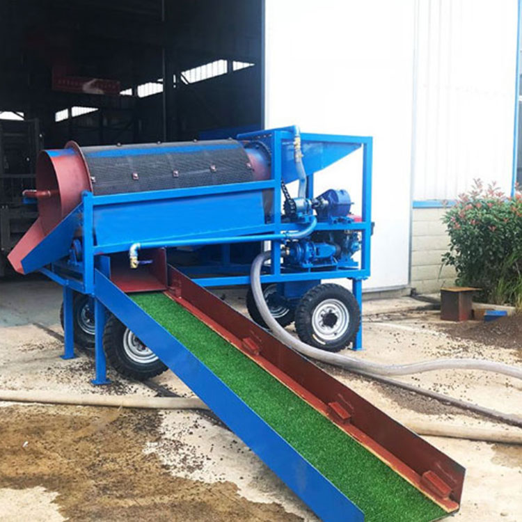 Small Mobile Alluvial Gold Washing Plant Rotary Trommel Screen